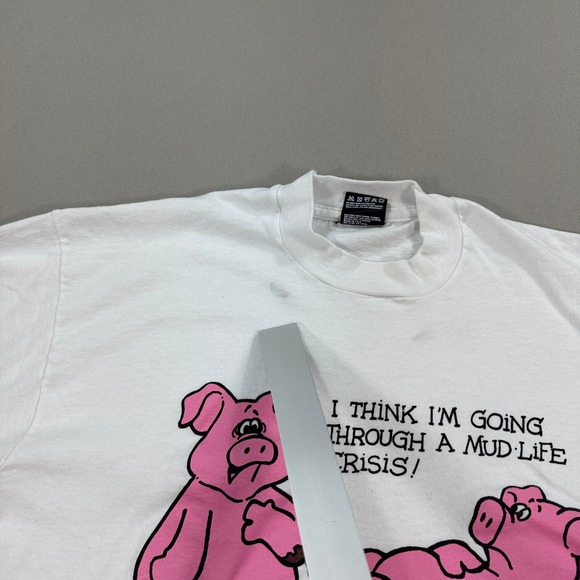 Vintage 1991 Mudlife Crisis Funny Graphic Tee Large‎ Single Stitch Made In USA - Picture 9 of 10